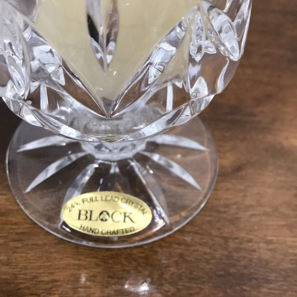 24% full lead crystal candle holder